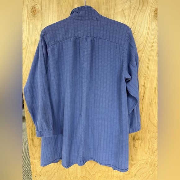 Iridium Womens Jacket Shirt Button Up Minimalist Top Periwinkle Pockets Size M - Picture 4 of 9